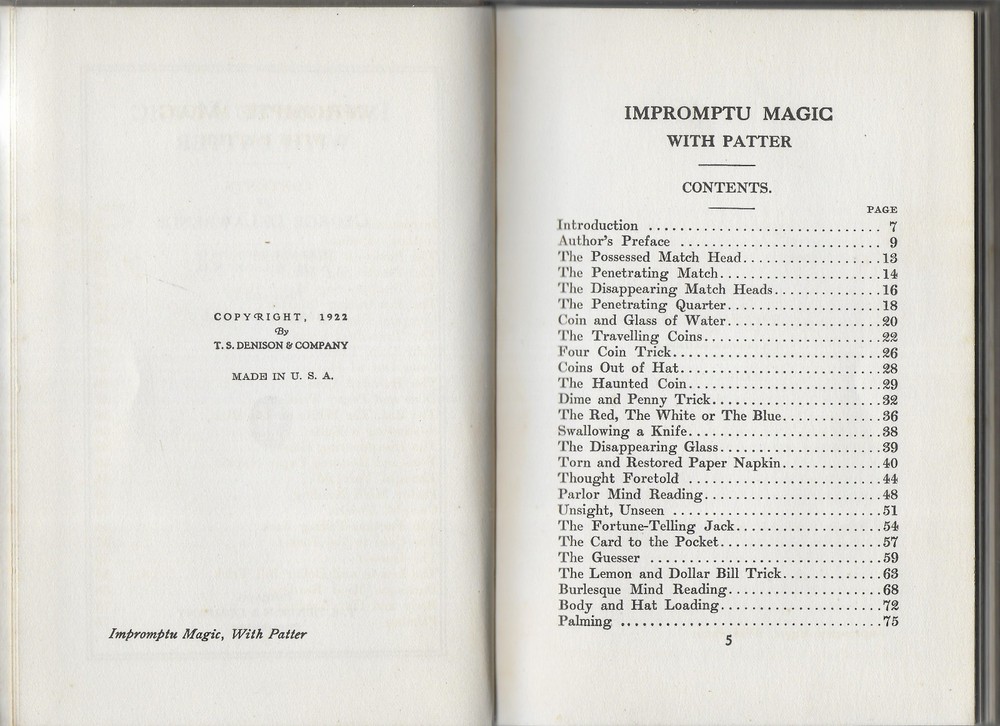 Impromptu Magic with Patter by DeLawrence George