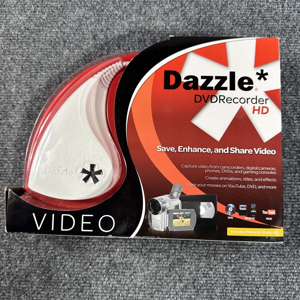 Pinnacle Dazzle DVD Recorder HD Video Capture Device + Studio Software