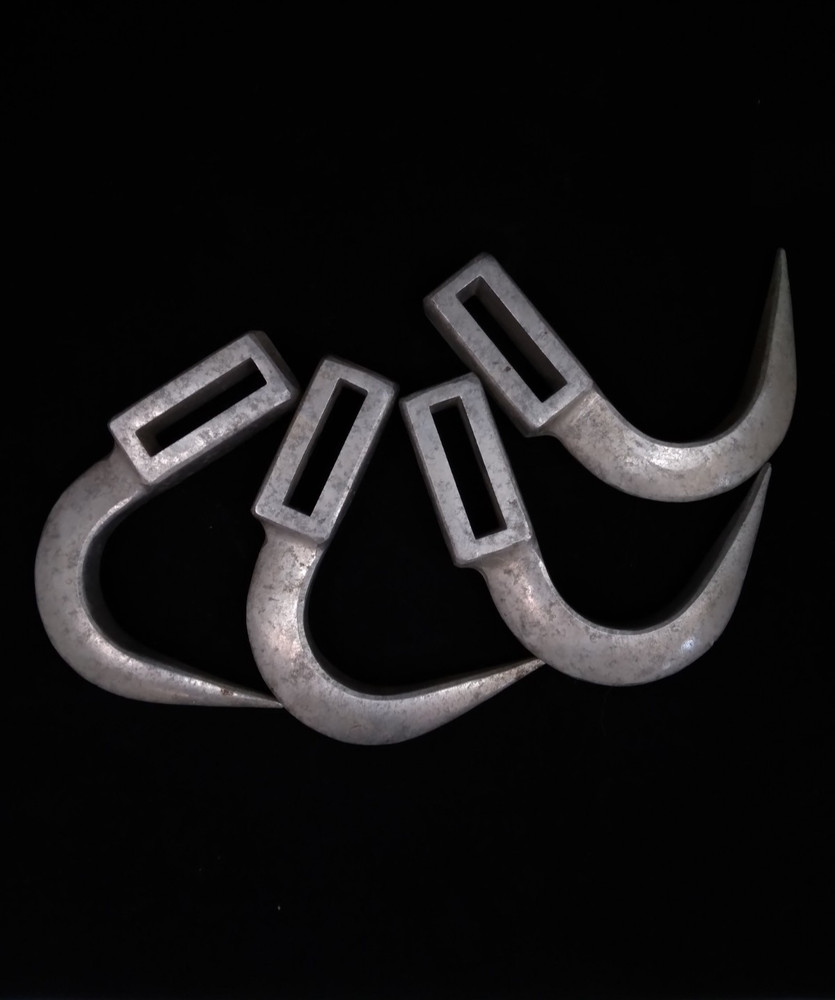 German Solid Aluminum  Meat Hooks Set Of 4 (DDR)