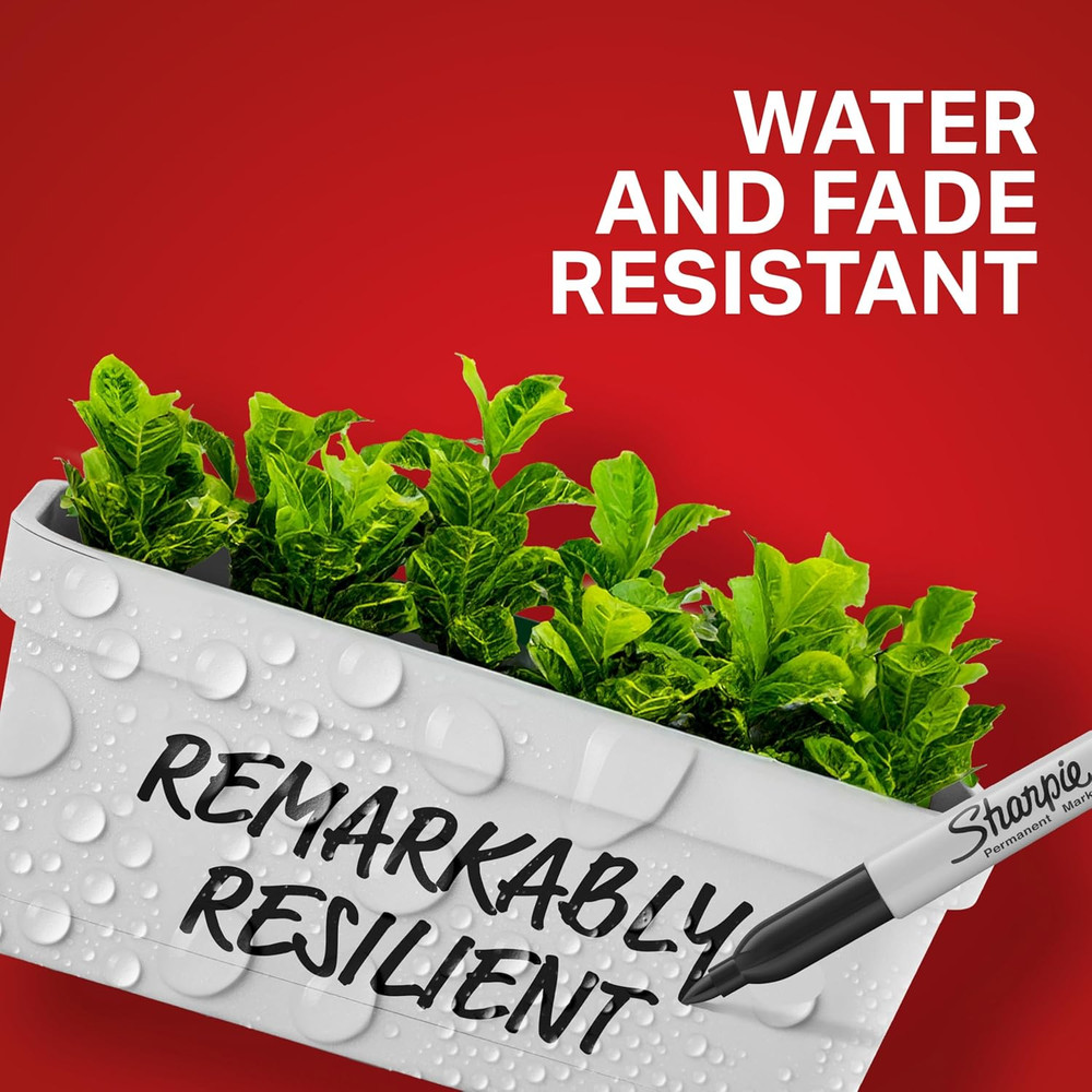 Sharpie Permanent Markers, Fine Point, Black, 40 Count - Quick Drying, Bulk Set