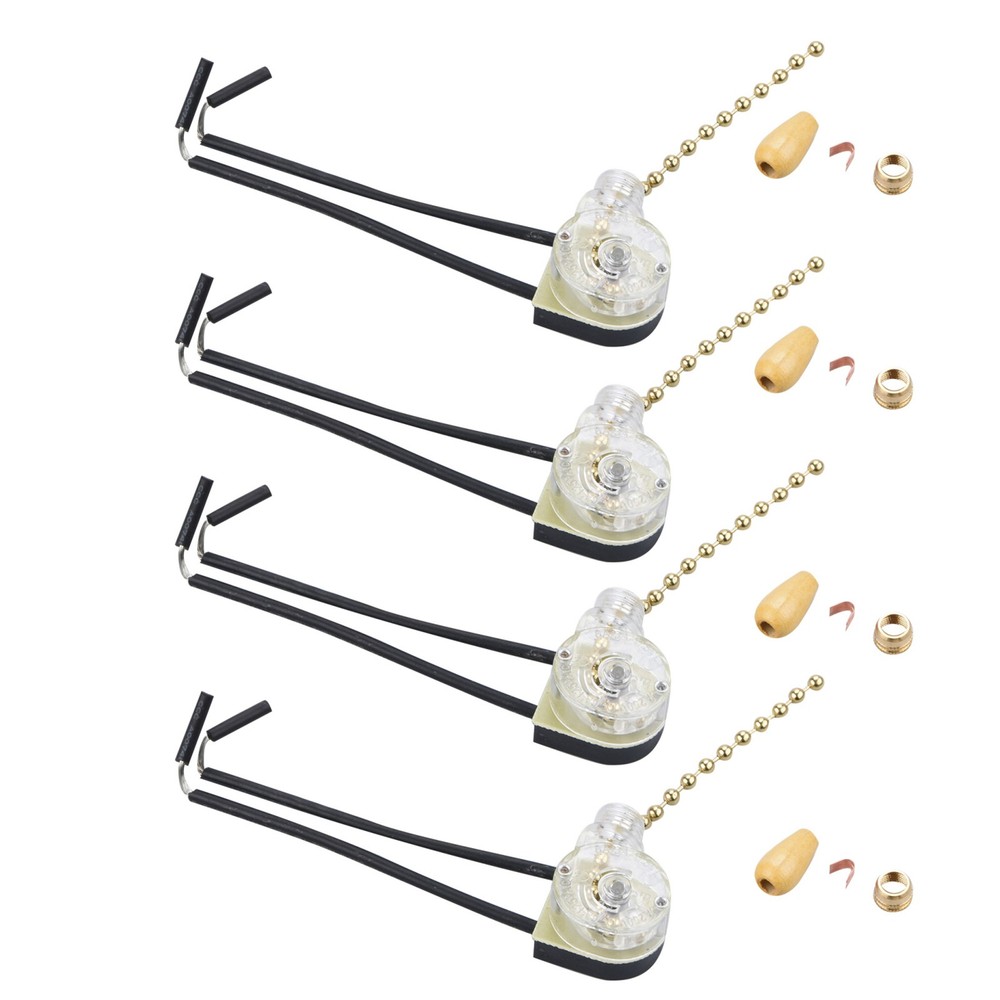 4Pcs 125V/250V 5cm/1.9" Ceiling Fan Light Wall Light Chain Type Pull Switch F