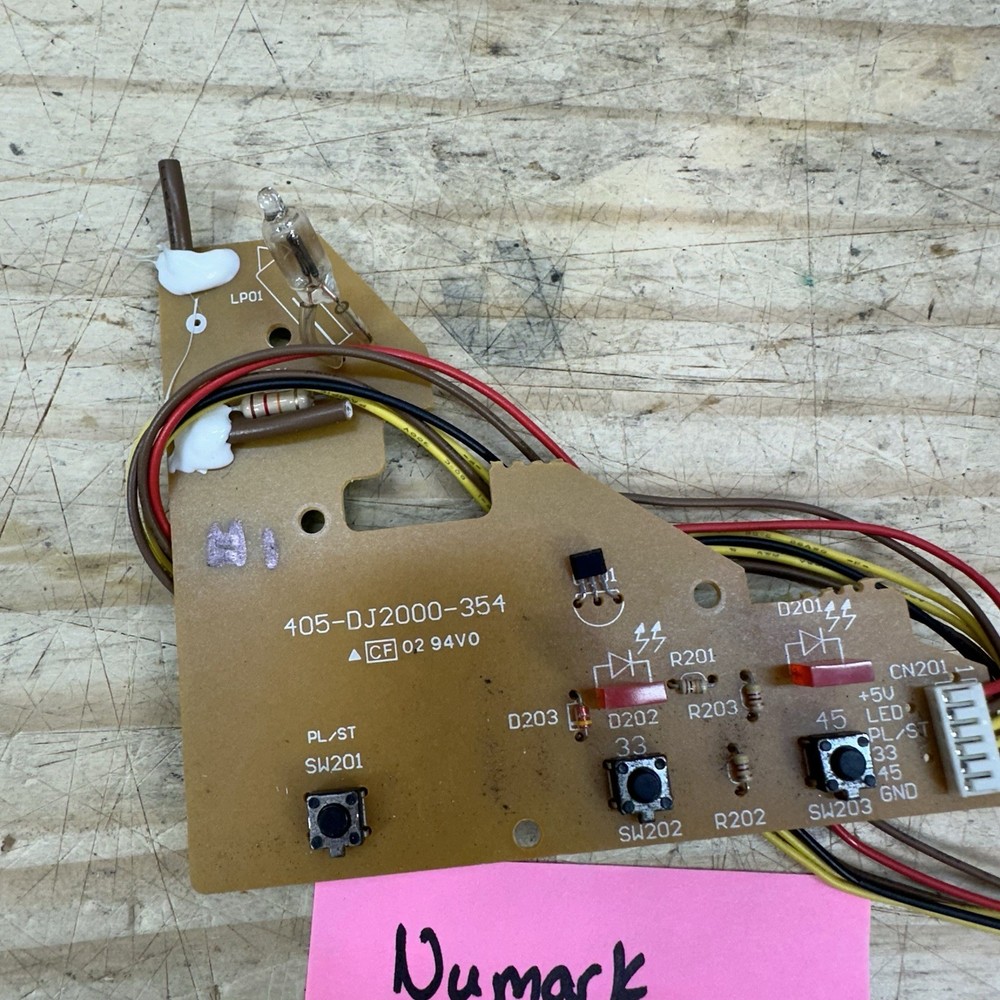 Numark TT-1520 Turntable Parts - Control Board Lamp Stroboscope