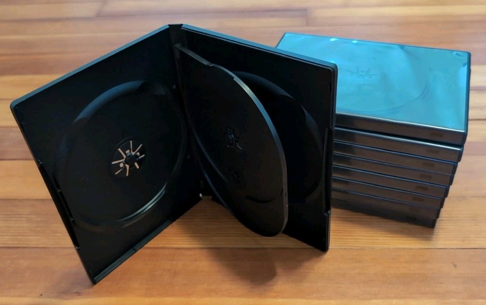 (9) Standard Black Quad 4 Discs DVD Case Lot