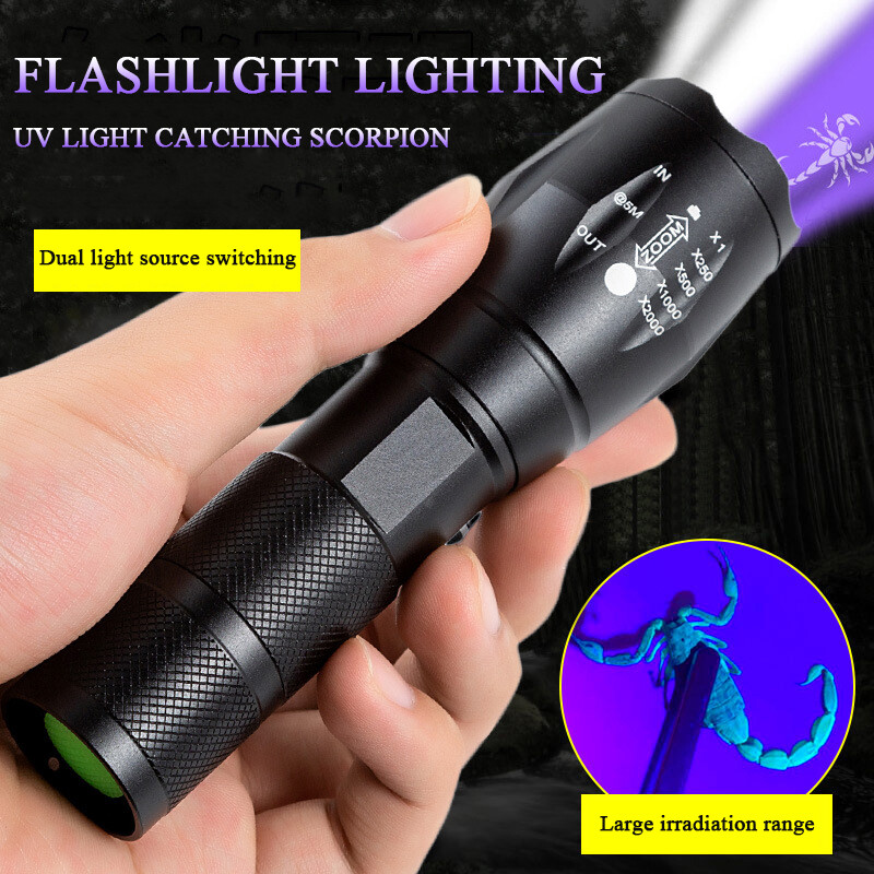 Ultra bright 250000lm ultraviolet flashlight Ultraviolet flashlight black light