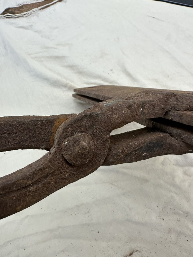Antique Cast Iron Blacksmith Long Cast Iron Handles Clamping Tool ~ Unknown Use