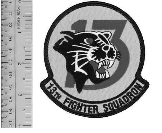 USAF 13th Fighter Squadron Patch grey NO TARIFF