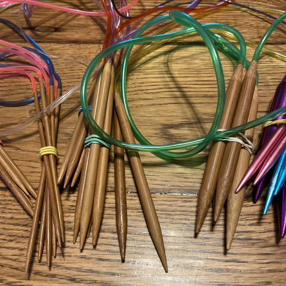 Circular Knitting Needle Set - 20 Sets Various Sizes Bamboo Metal
