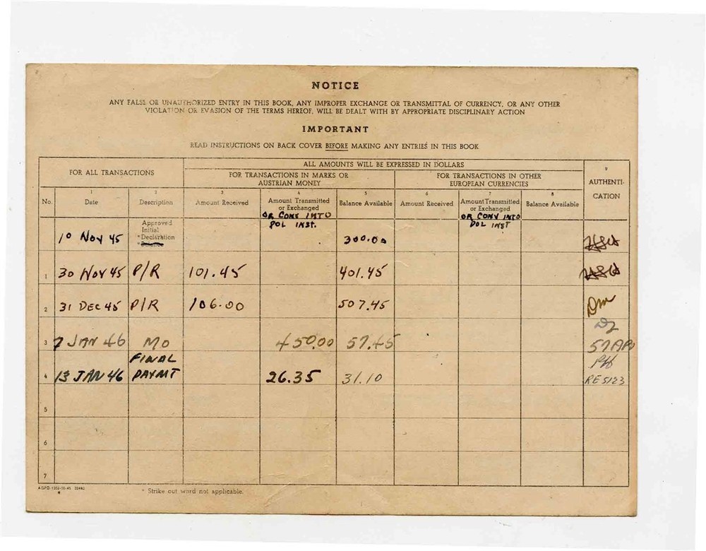 Currency Exchange Control Book 1945