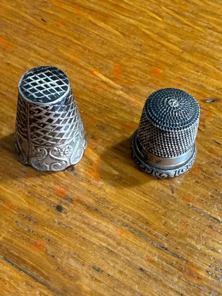 Vintage Sterling Silver Thimble Set