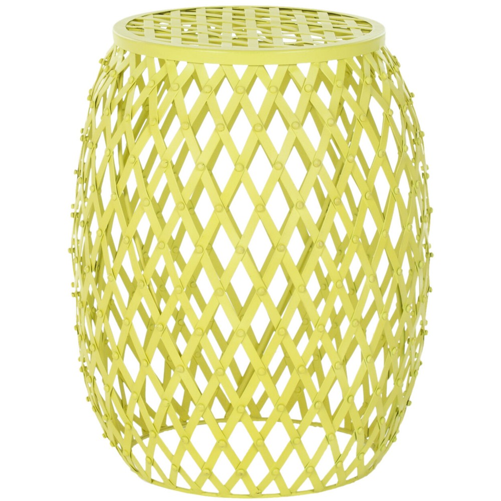 SAFAVIEH Evan Iron Strips Welded Stool | Yellow |