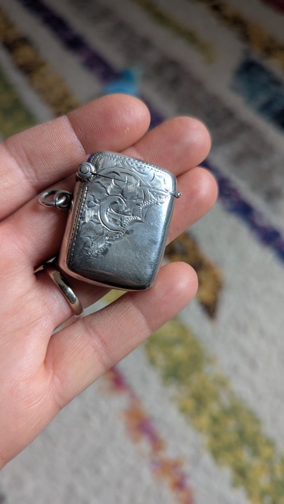 Miniature Sterling Silver Vesta Case Birmingham 1908