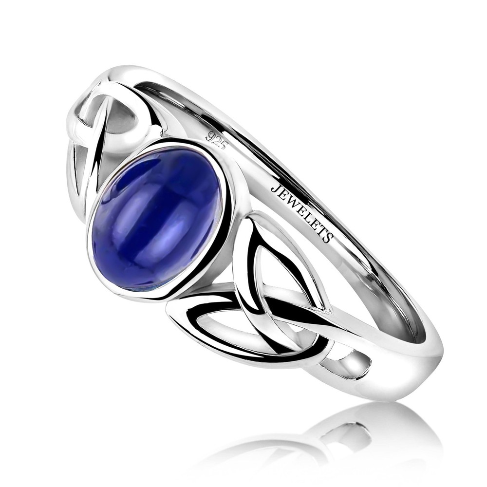 Silver Ring Blank, Oval 5x7mm – Celtic Bezel Setting Ring Mounting | Rhodium
