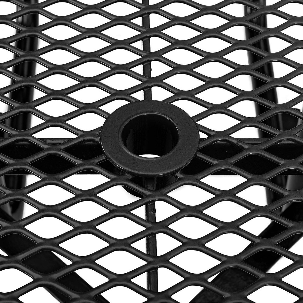 46" Wheelchair Accessible Square Picnic Table Surface Mount Black