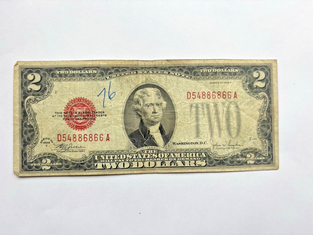 1928 F $2  Red Seal Circulated Note