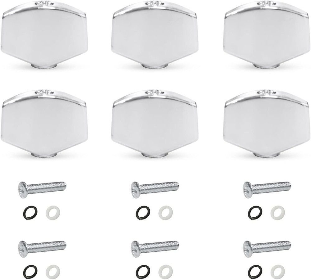 6PCS Metal Big Square Shape Guitar Tuning Peg Tuners Machine Head Chrome