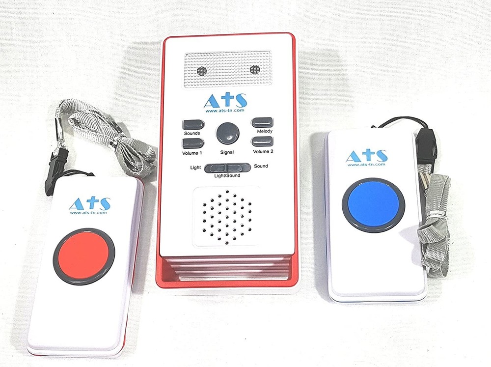 2 Button Elderly Caregiver Panic Putton - Alert System 600' Range - Waterproof