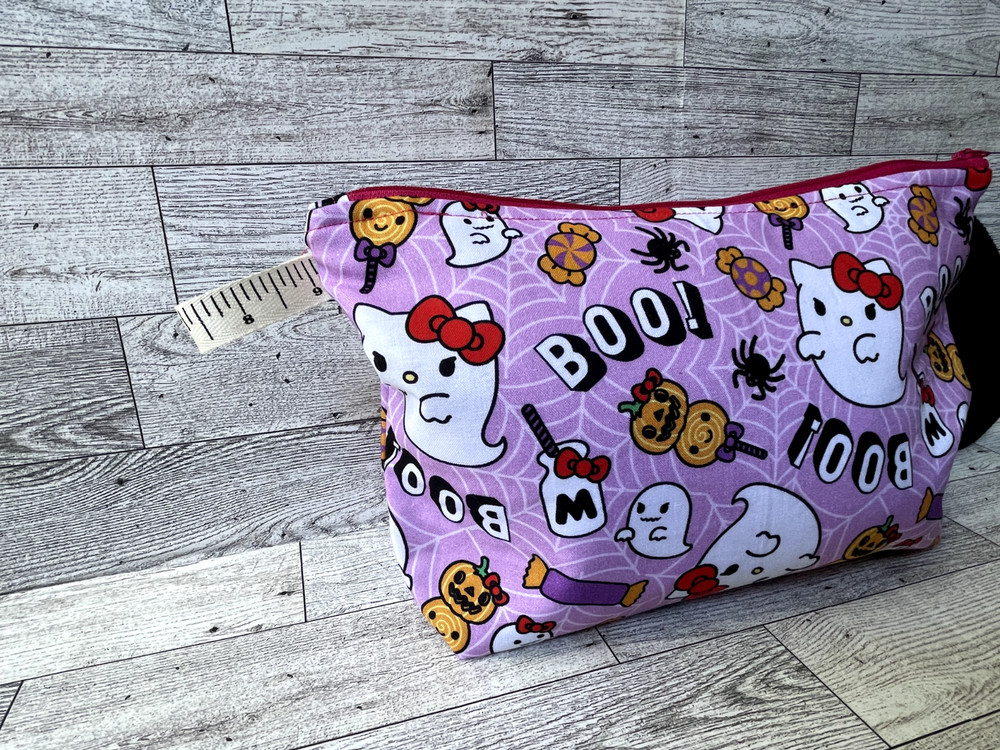 Project Bag Knitting Crochet Zippered Yarn Storage Halloween Ghost Fall Storage