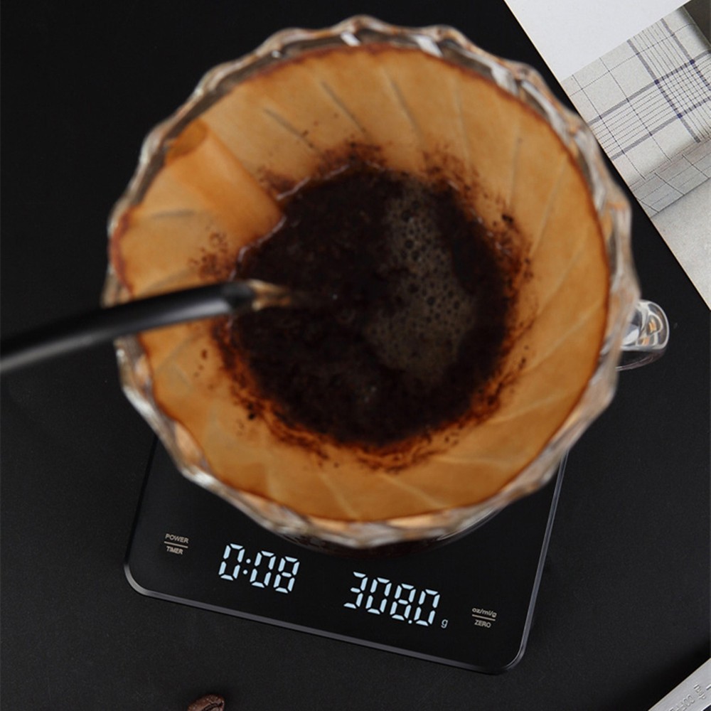 Electronic Digital Coffee Scale Tool With Timer High Precision LCD Display