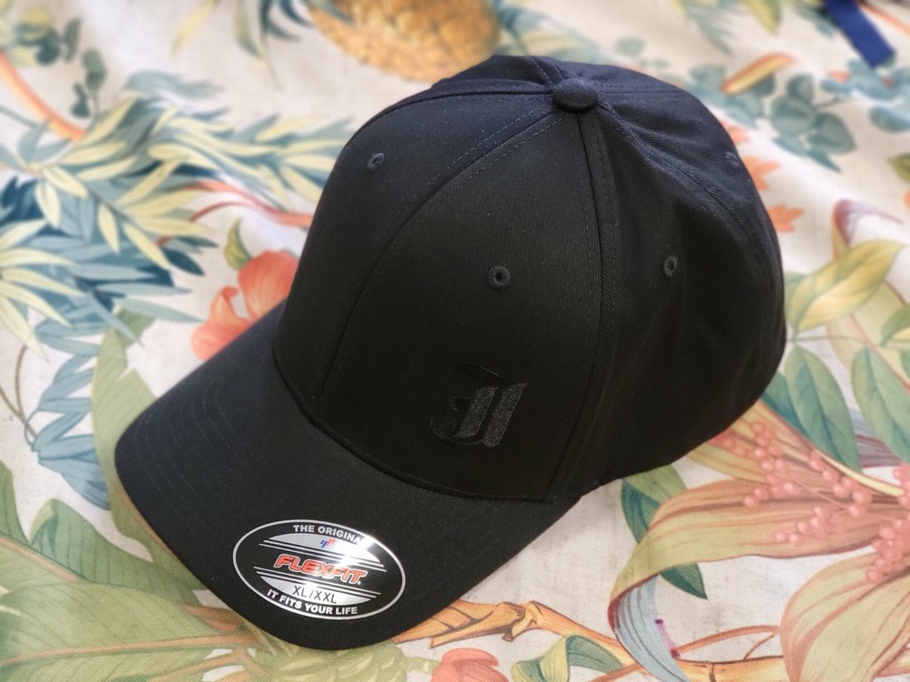 Initial J embroidered flexfit flex fit cap hat, fitted alphabet letter J cap hat