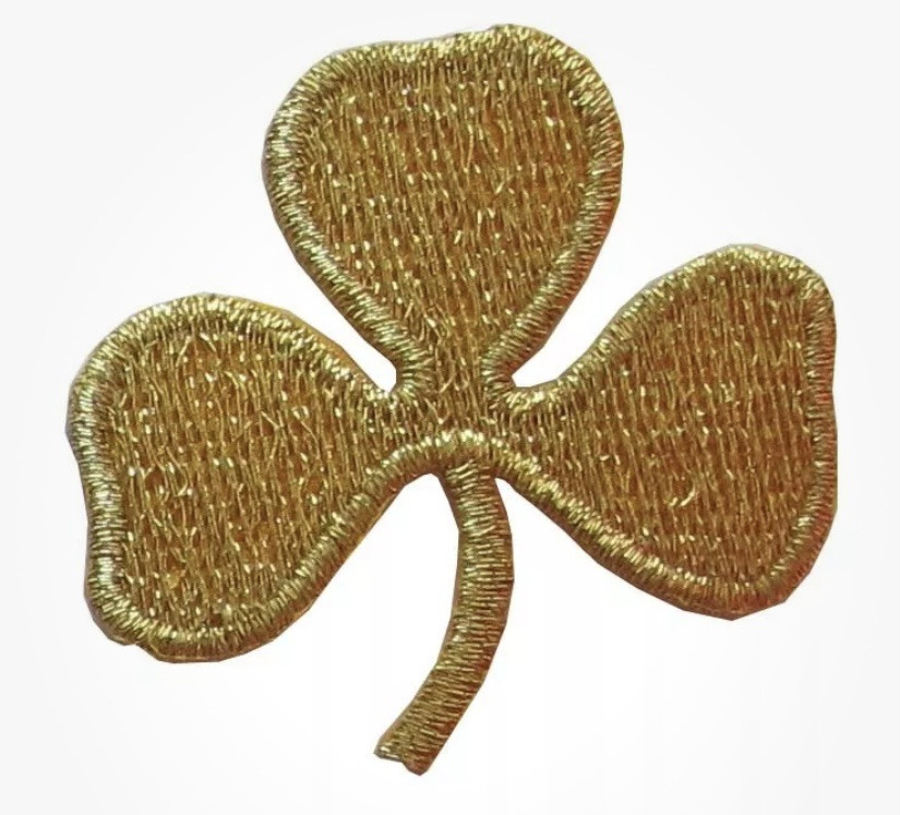 Notre Dame ☝️ Gold Shamrock Iron On Patch 🏈 Irish