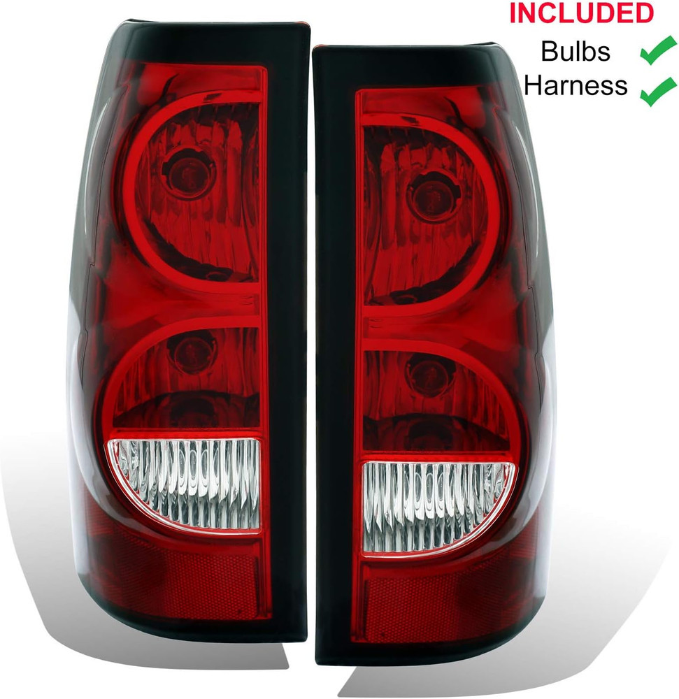 for 2003-2006 Chevy Silverado OE Style Ruby Red Replacement Taillights Rear Brak