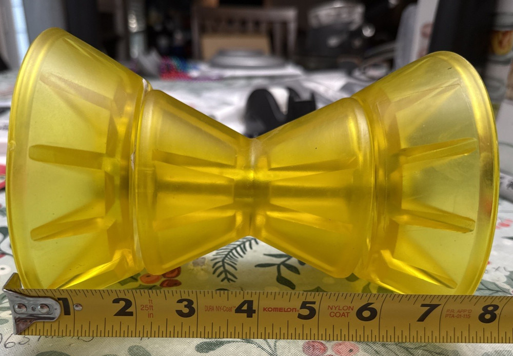 Boat Trailer Bow Roller 3" Yellow Gold. 1/2” Shaft. Roller Bow Stop.