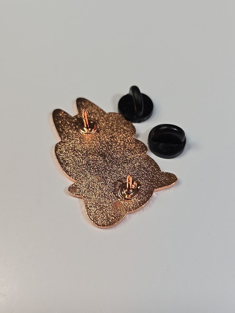 Black Cat Hugging Red Planet Lapel Pin