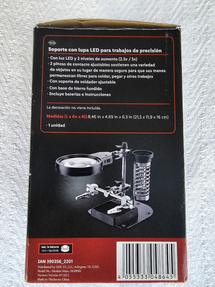 PARKSIDE Helping Hands LED Magnifier set with cast iron base