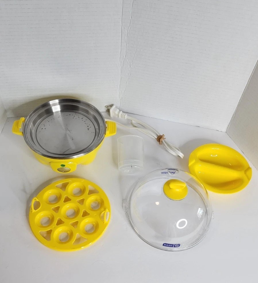 PEEPS DASH Rapid Egg Cooker: 7 Egg Capacity Poach Cup , Pin Cup Yellow, !