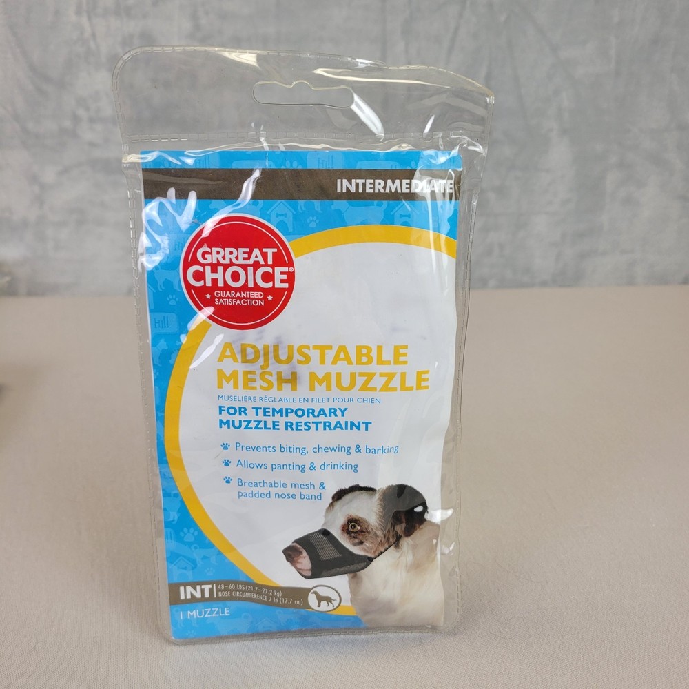 Grreat Choice Adjustable Mesh Dog Muzzle Size Intermediate 48-60 LBS