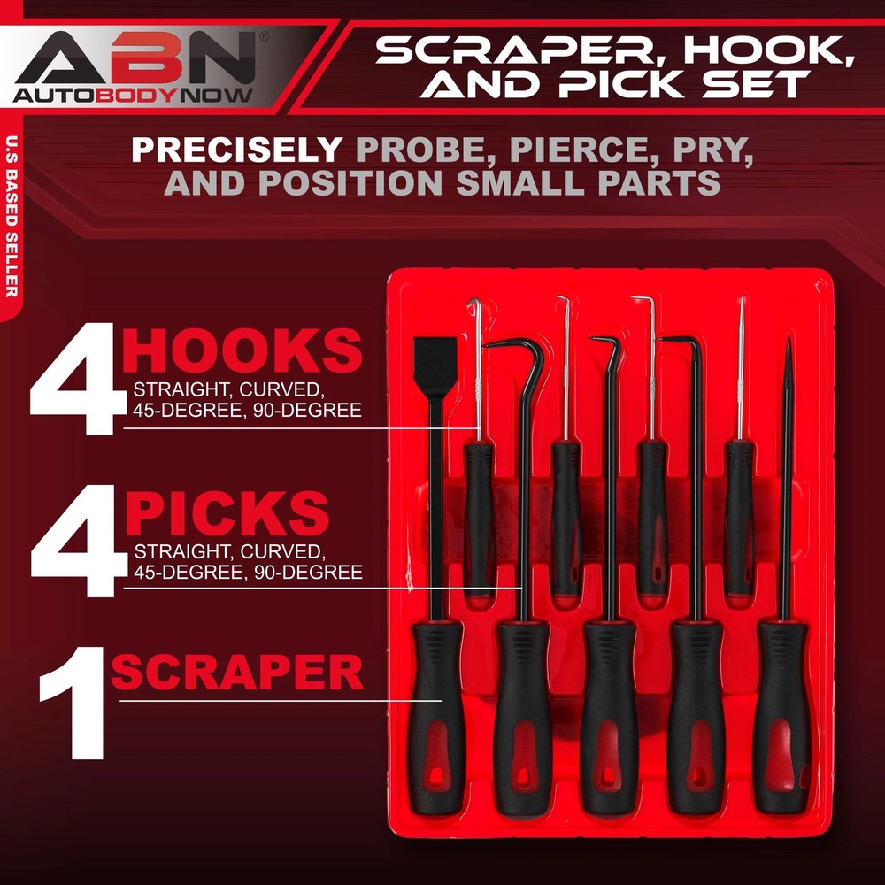 ABN Precision Scraper, Hook, and Pick 9-Piece Set – Small 6.5in Large...