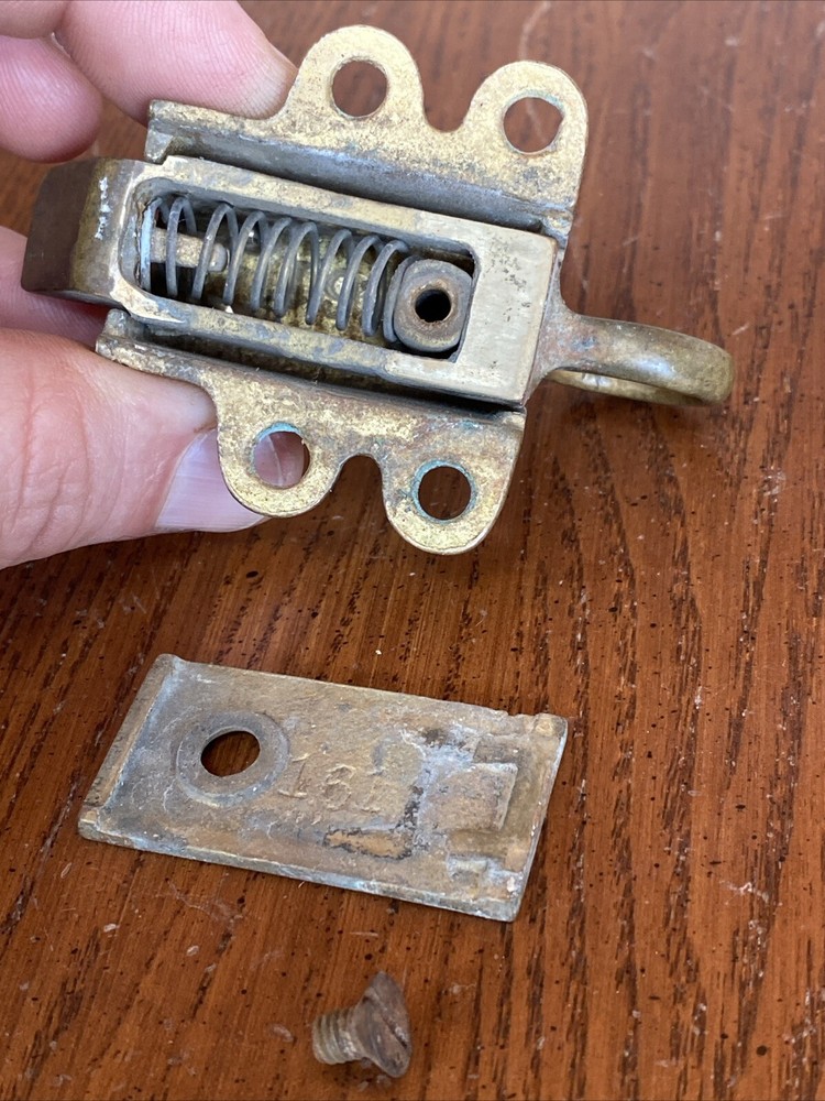 Antique Brass Pull Ring Transom Window Latch Catch Awning Sash Lock Finger Loop