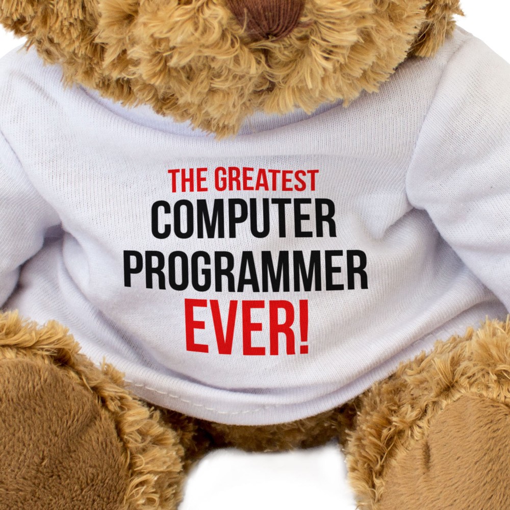 NEW - GREATEST COMPUTER PROGRAMMER EVER - Teddy Bear Cute - Gift Present Award