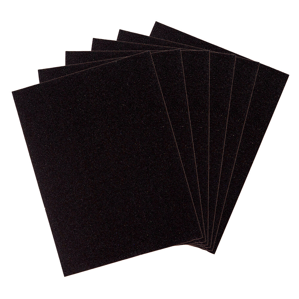 Mega Crafts - 9" x 12" Metallic Glitter EVA Foam Sheets - Black, 6PCS