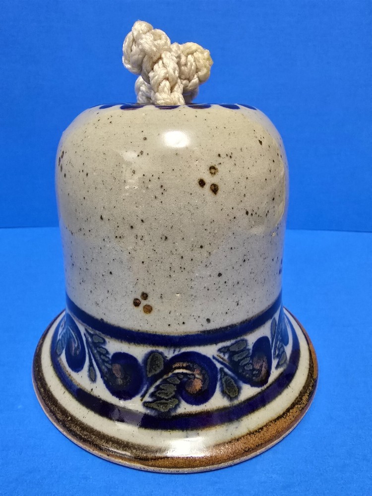 Stoneware Pottery Handcrafted Bell 5" Signed