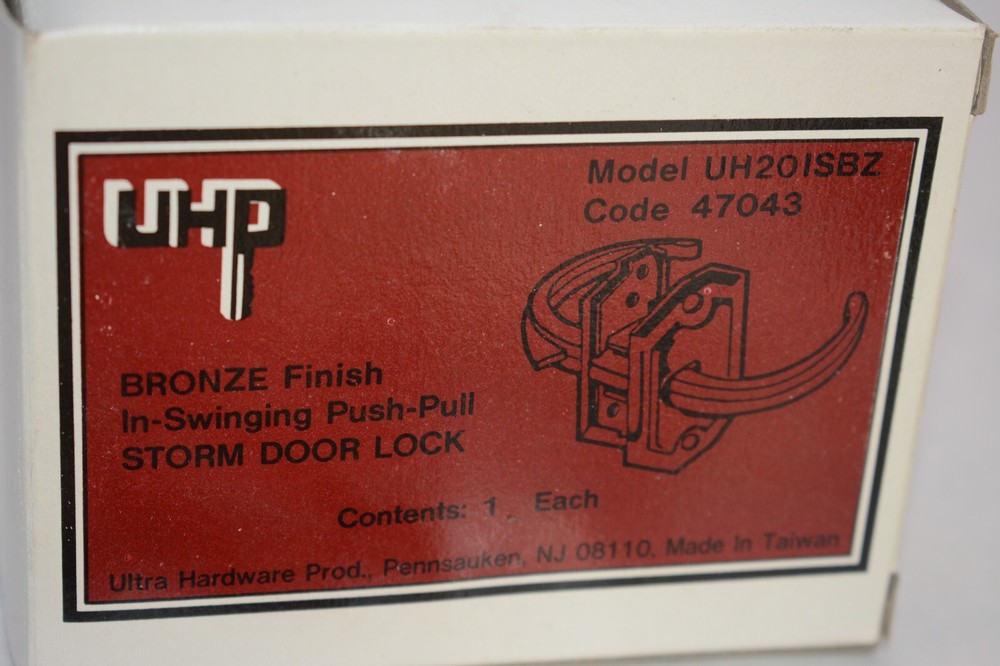 In swinging Push pull Screen Storm Door Latch Handle lock Night Lock Lever