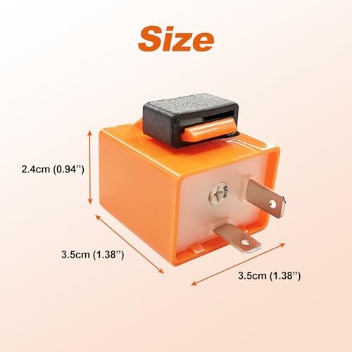 2Pcs 2-Pin 12V Speed Adjustable LED Electronic Flasher Relay Fix Motorcycle