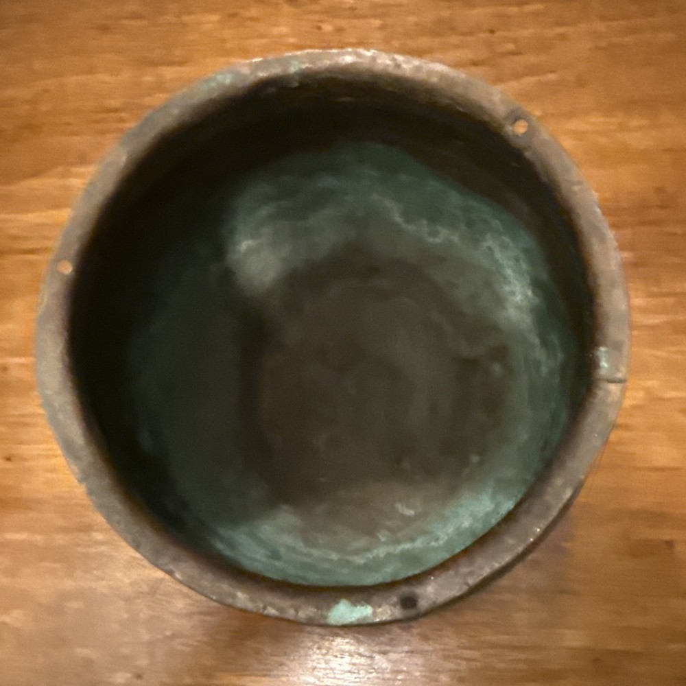 Vintage Hammered Copper Hanging Planter Pot Only 6 x 6”