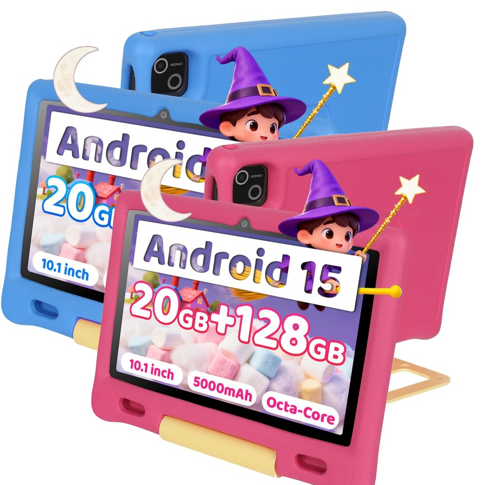 Android 15 Kids Tablet 10.1 inch Octa-Core 20GB+128GB WiFi IPS HD LCD Bluetooth