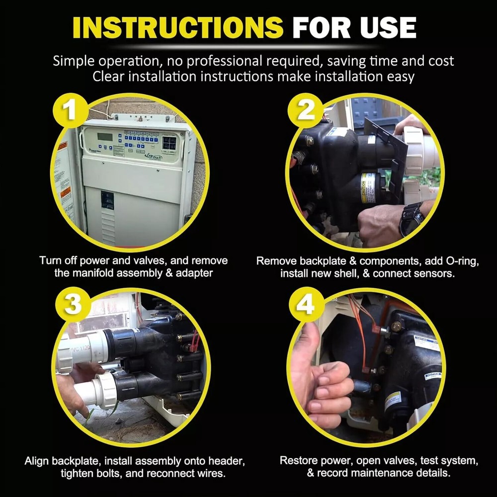 For Pentair Mastertemp Pool Heater 460736 77707-0016 Manifold Replacement Kit