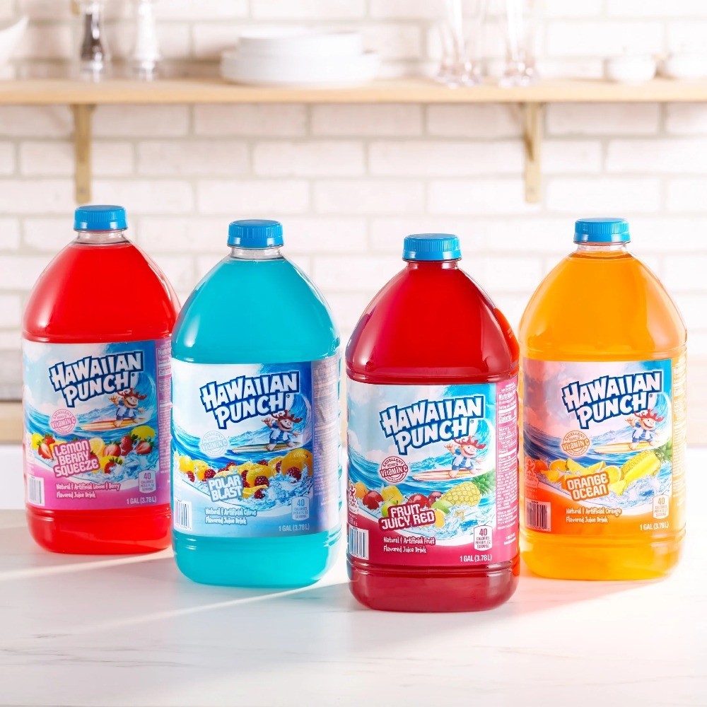 (4 pack) Berry Blue Typhoon, Juice Drink, 1 gal bottle