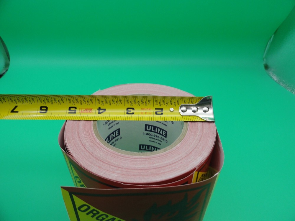 ULINE ORGANIC PEROXIDE 5.2 STICKER ROLL 4"x4"