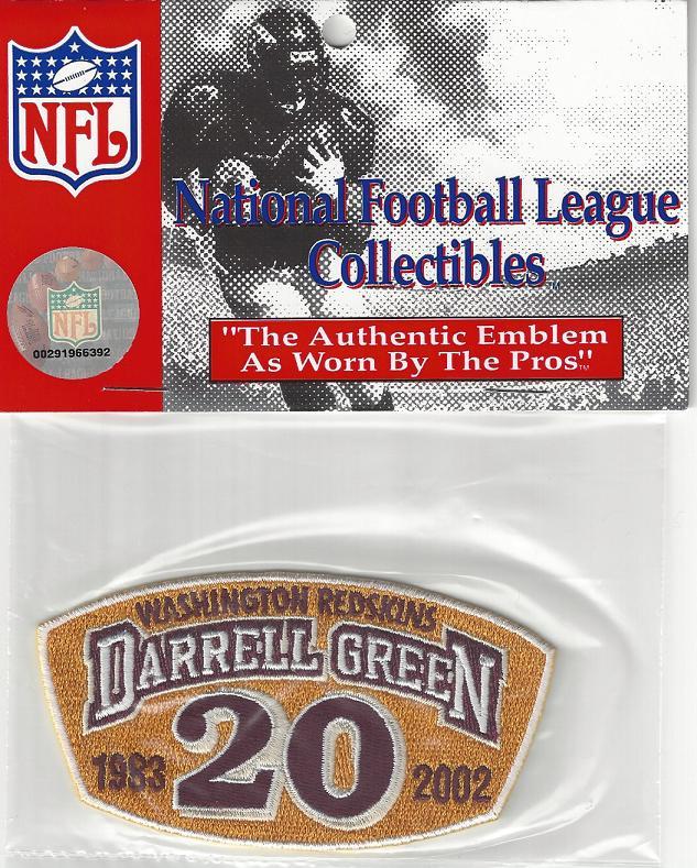 Darrell Green Official Retirement Patch Original Pkg 2002 Washington Redskins