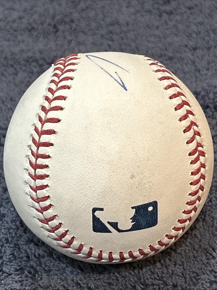 justus sheffield signed baseball autograph ball auto P