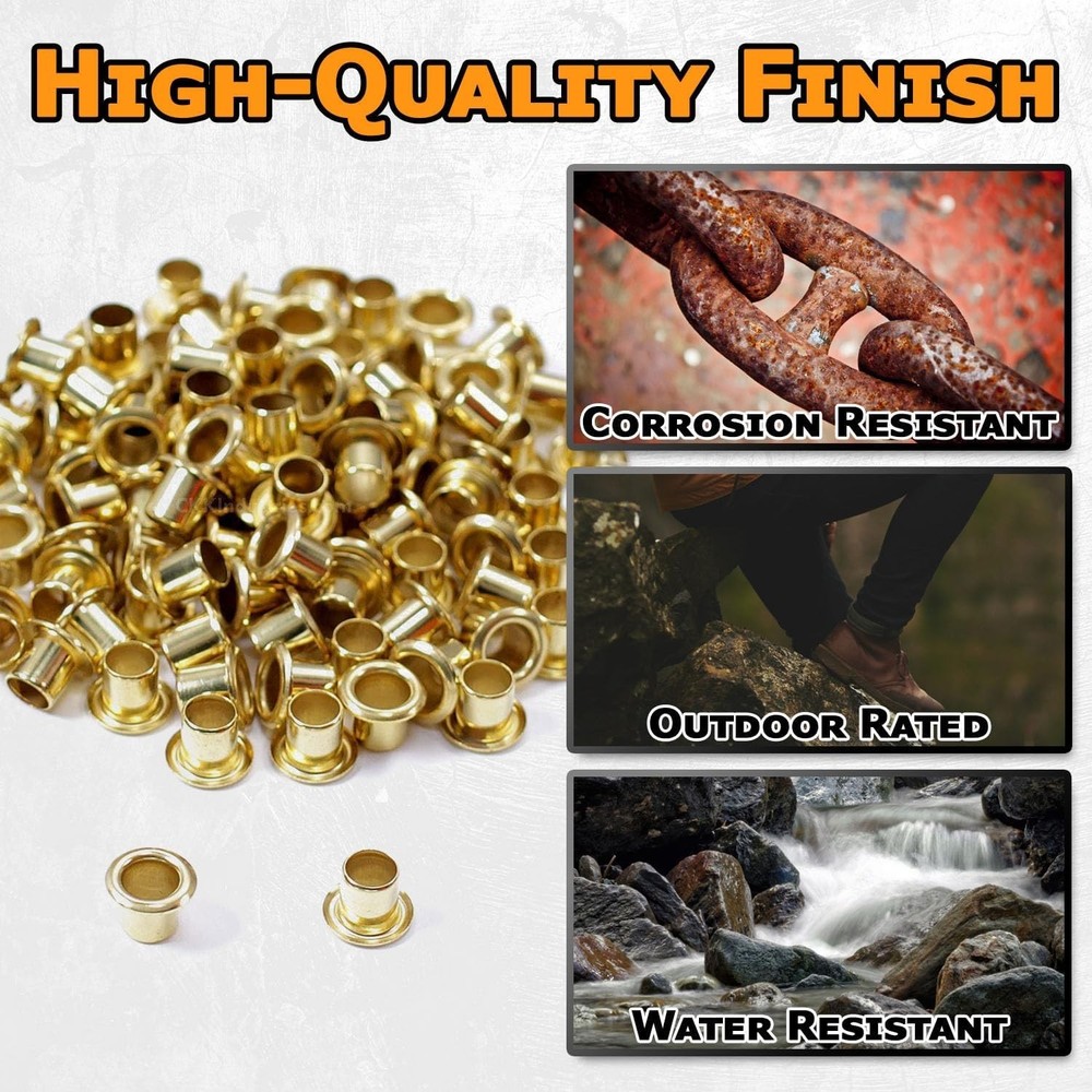 Industrial Grade Brass Rivets - 1/4 inch