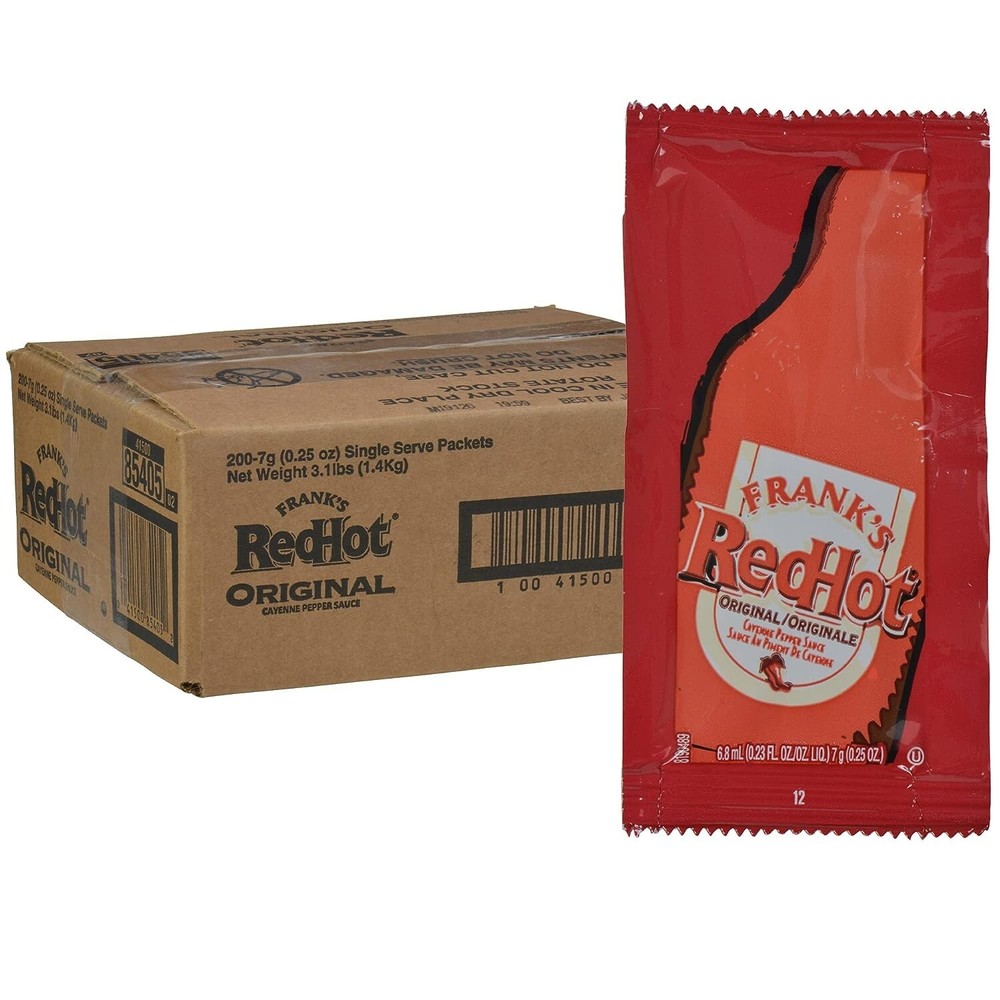 Frank's RedHot Original Cayenne Pepper Sauce Packets,  200 Count Case