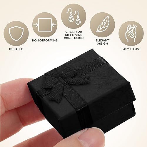 24Pcs Black Ring Boxes Bulk - Ring Jewelry Box Ring Boxes 24Pcs Boxes Black