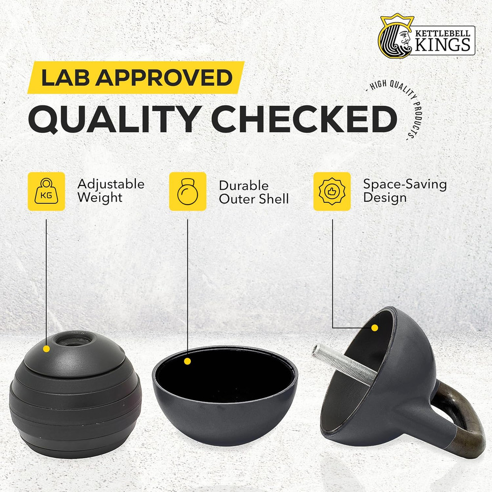 Adjustable Kettlebell Set, 26-70 Lb - Strength Training Kettlebells with 7 Plate