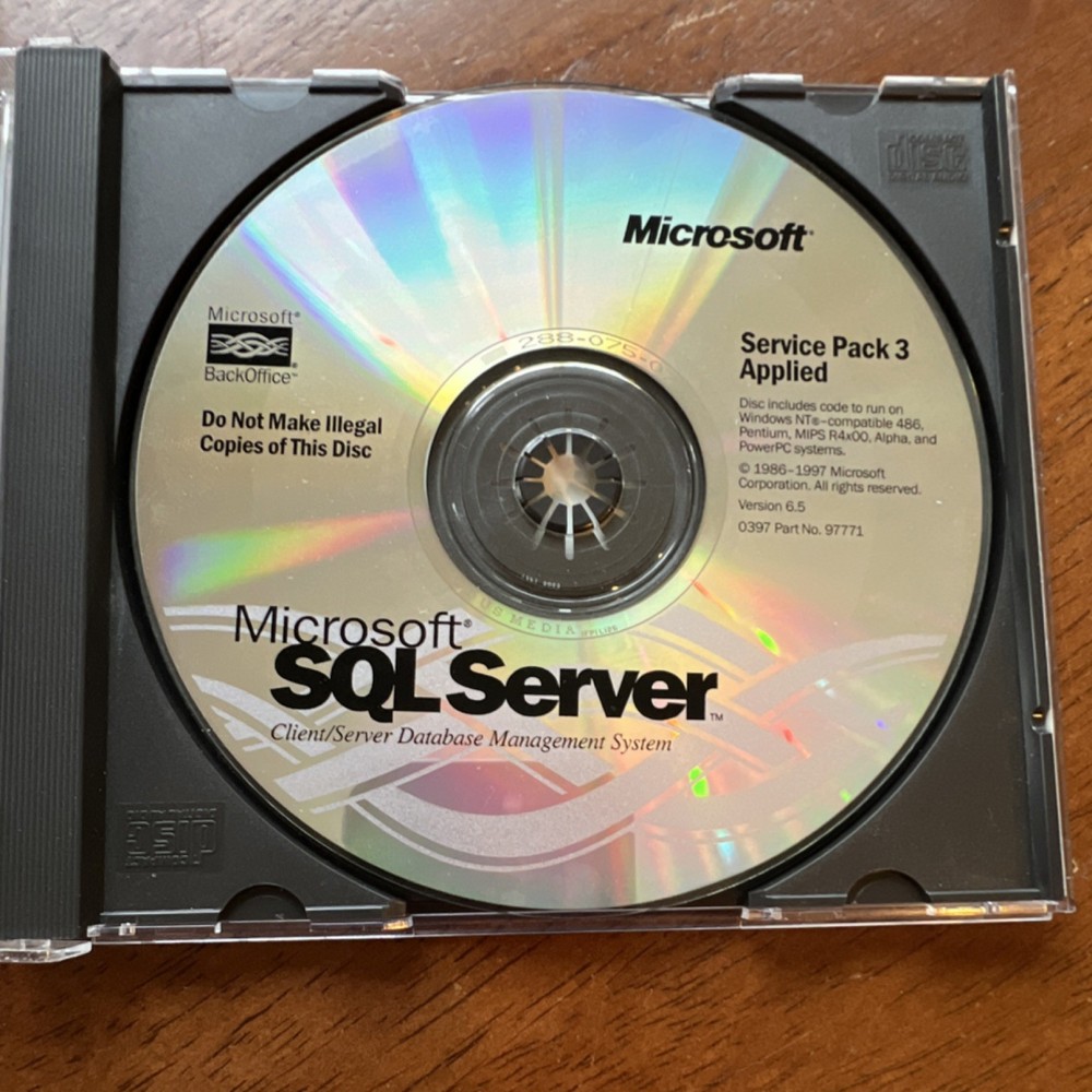 Microsoft SQL Server Version 6.5 with Service Pack 3 CD English Database Mgmt