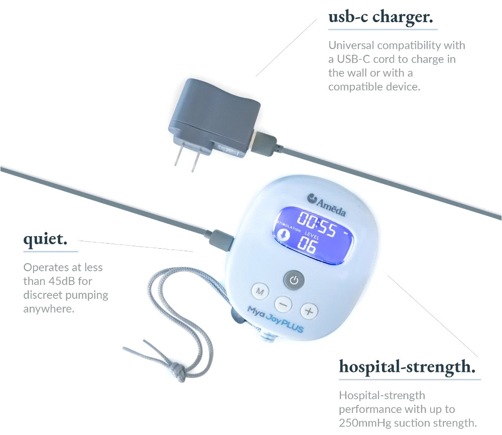 Ameda Mya Joy PLUS Rechargeable Portable Double Breast Pump